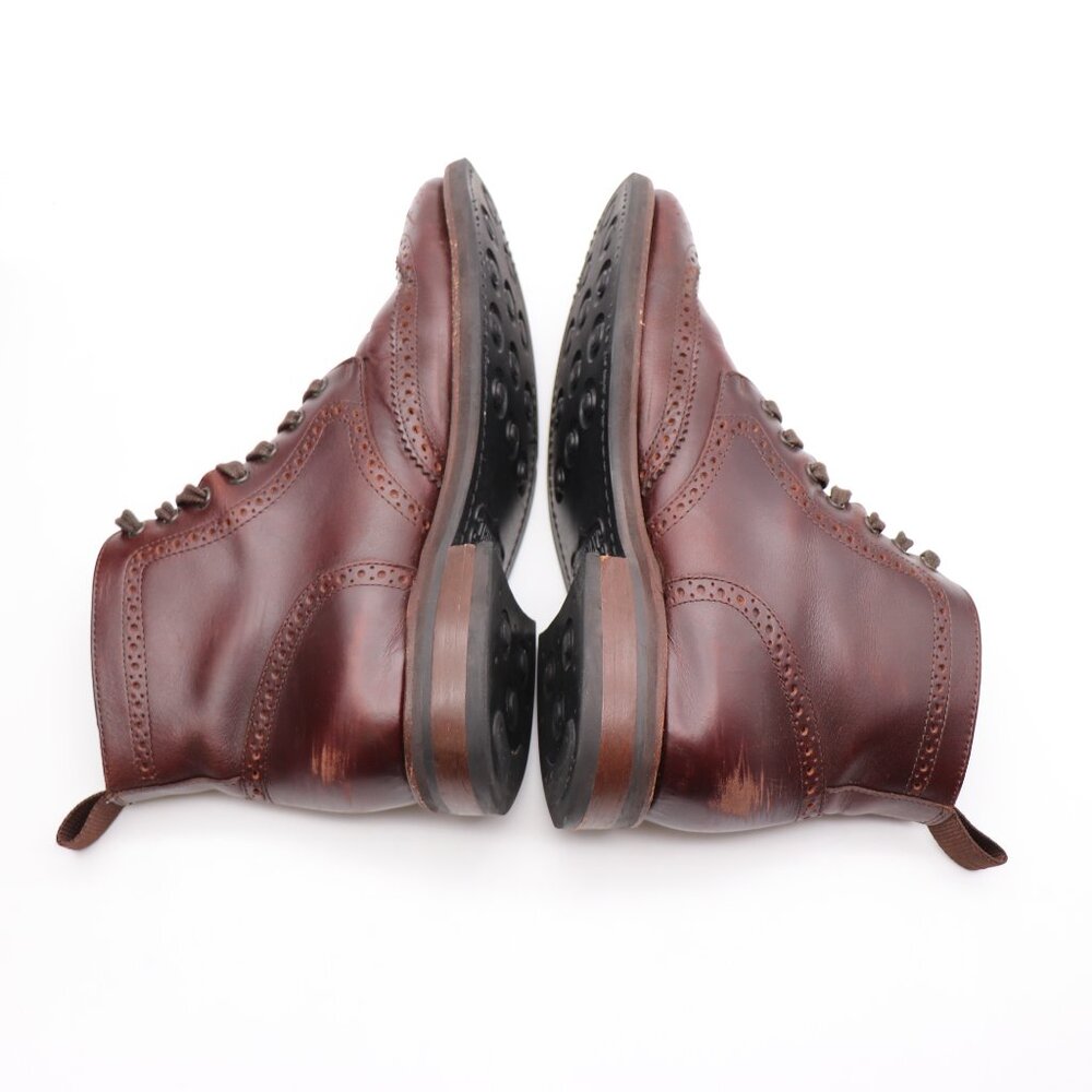 Thursday Boot Company Boots Men’s Size 9 Brown Leather Wingtip Lace Up - Picture 6 of 13